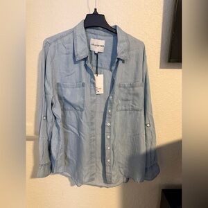Light Blue Jean Button-Up Shirt